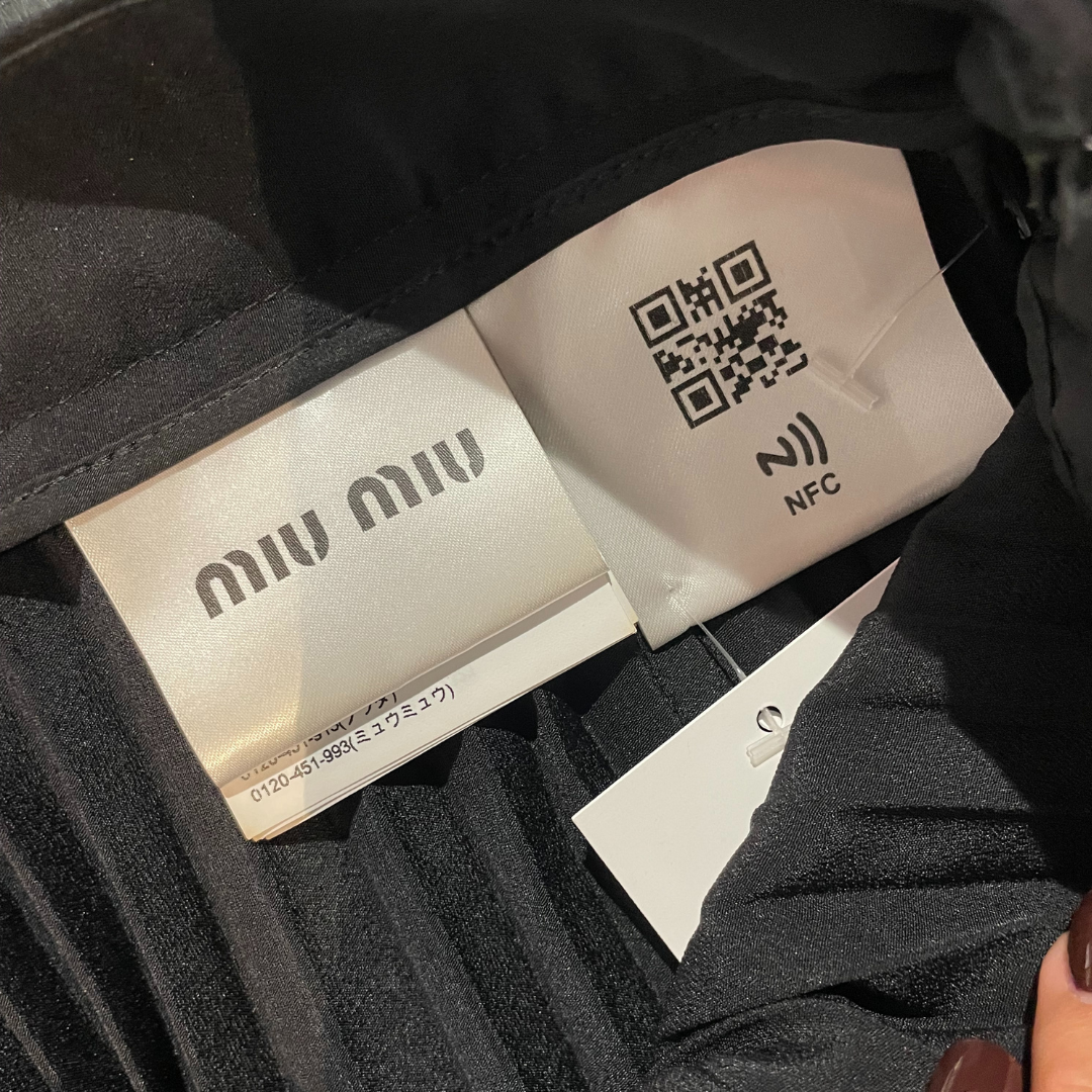 Miu Miu zwarte plissé maxi-rok M- Velvet Archive