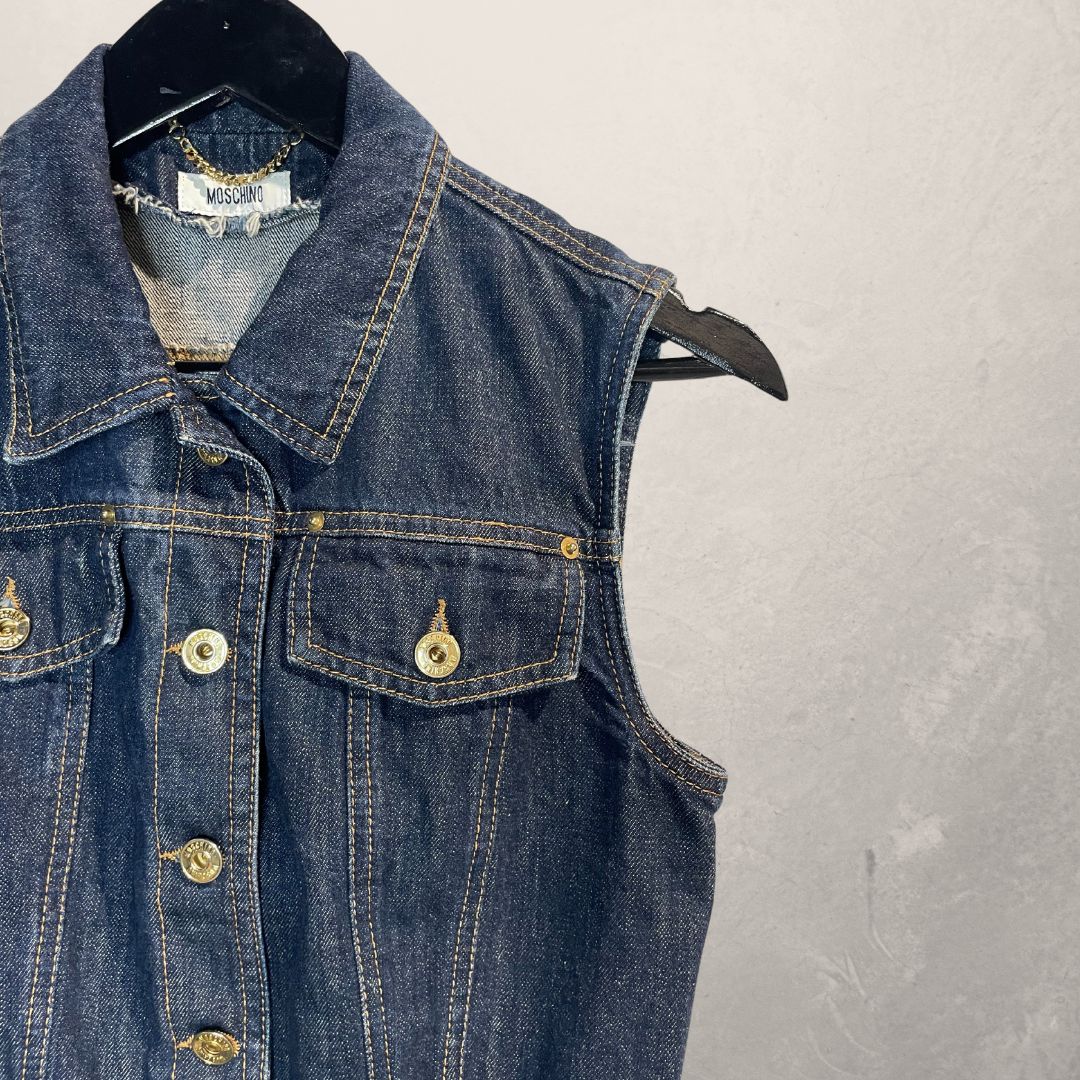 Moschino donkerblauw denim vest S