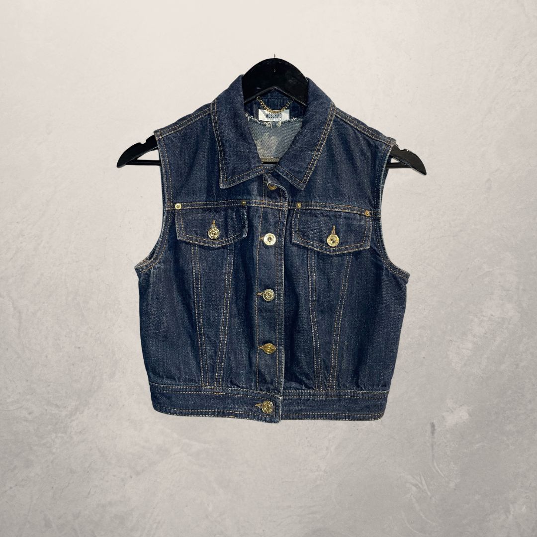 Moschino donkerblauw denim vest S
