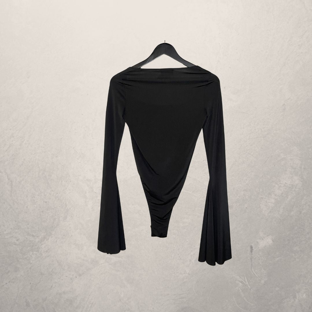 Mugler zwart bodysuit met lange mouwen S