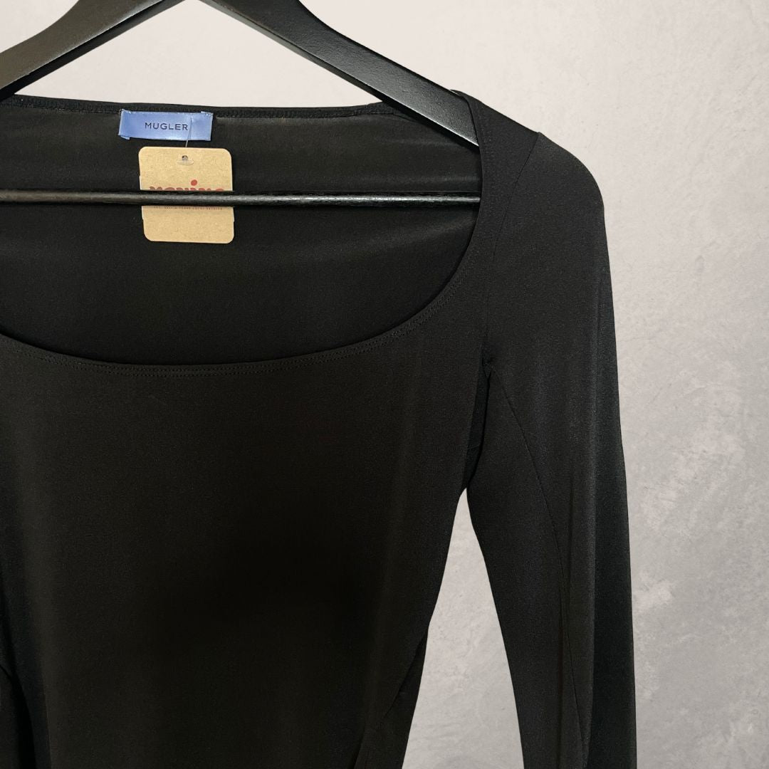 Mugler zwart bodysuit met lange mouwen S