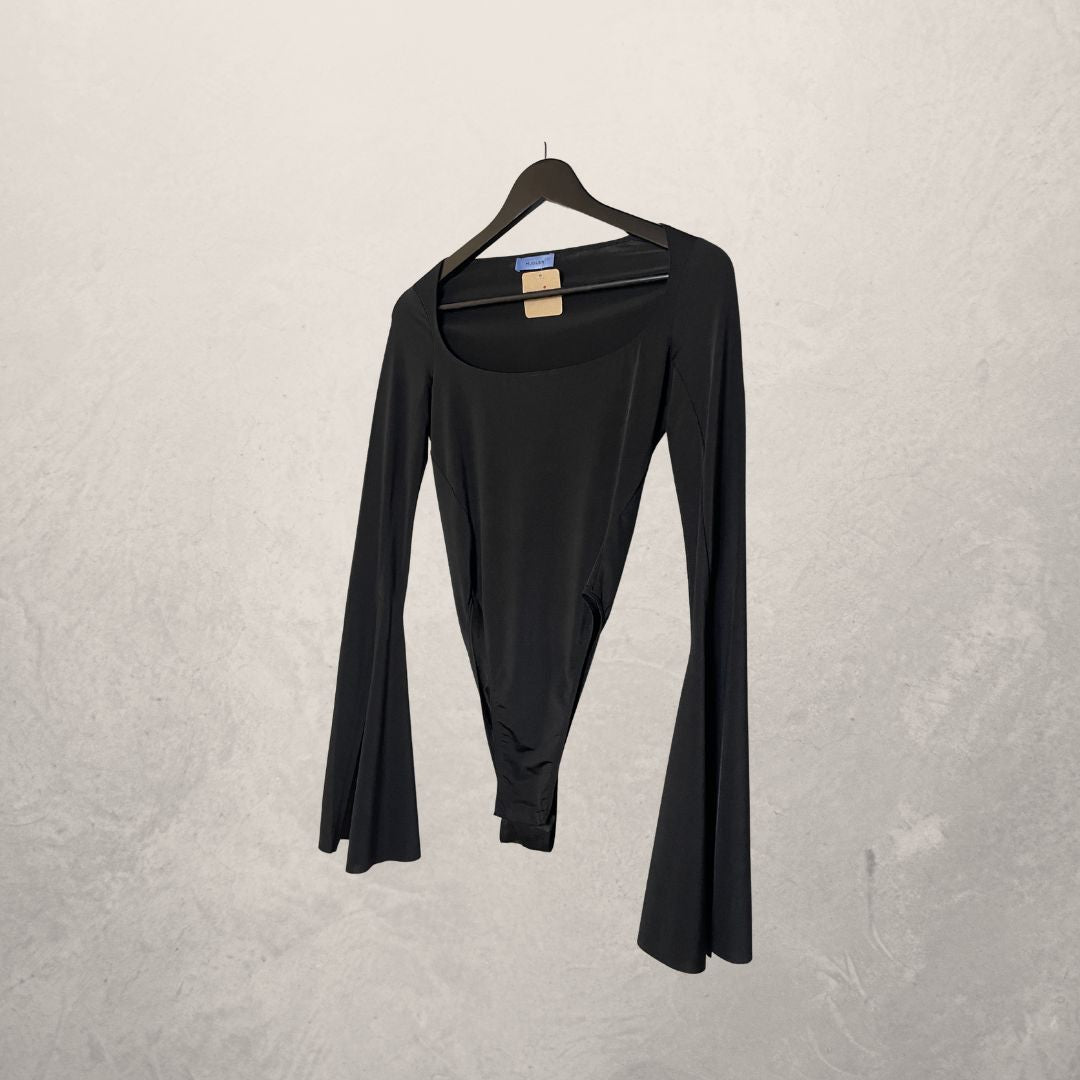 Mugler zwart bodysuit met lange mouwen S