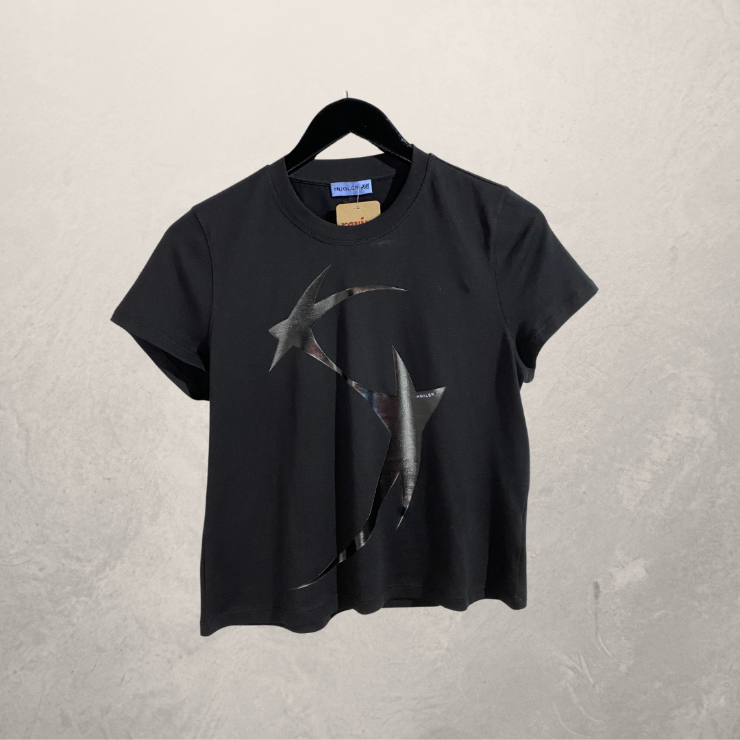 Mugler x HM black graphic t shirt S