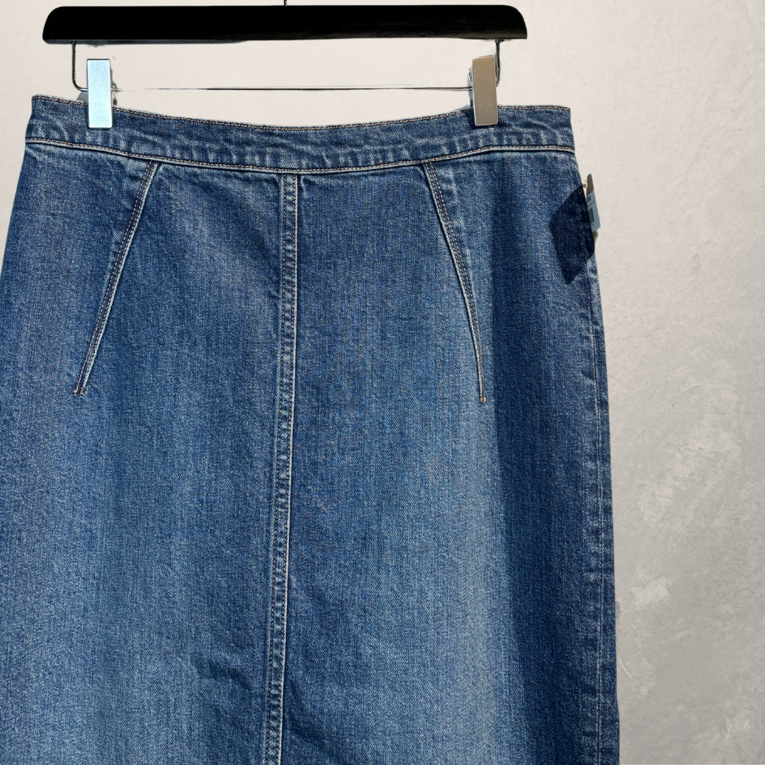 N21 x 7 For All Mankind blauwe midi-kokerrok M