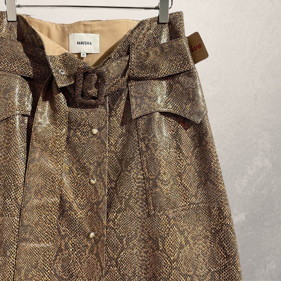 Nanushka snake print skirt hotsell