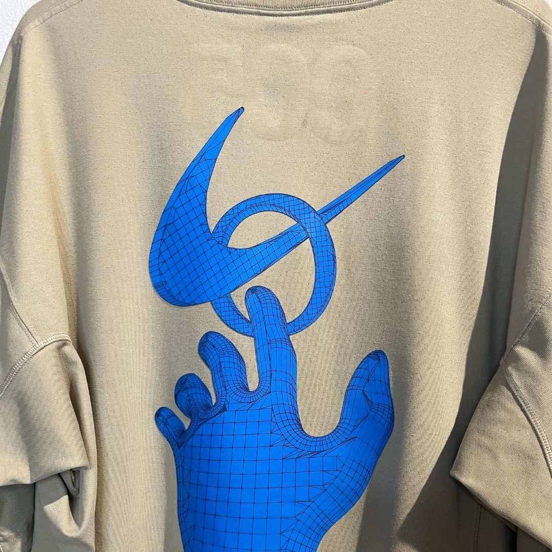 Nike x Off white beige blue print t-shirt XXL