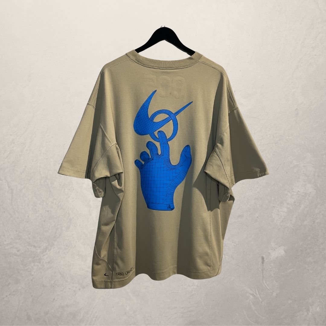 Nike x Off white beige blue print t-shirt XXL