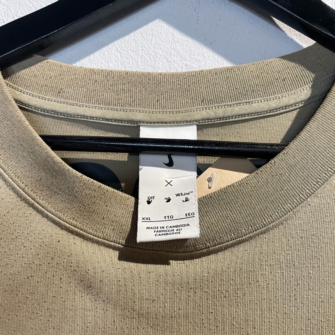 Nike x Off white beige blue print t-shirt XXL