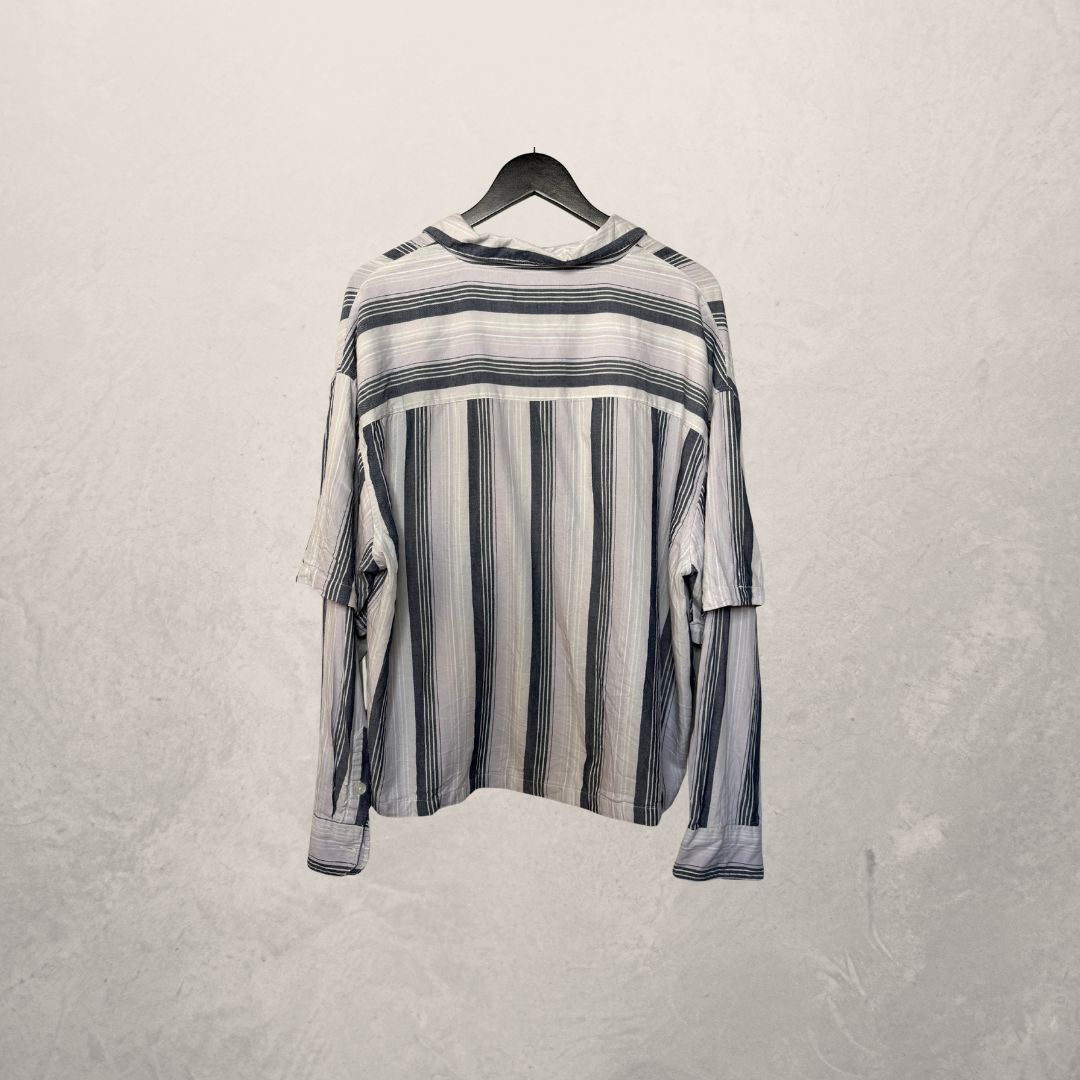 Nude Project grey stripe shirt L