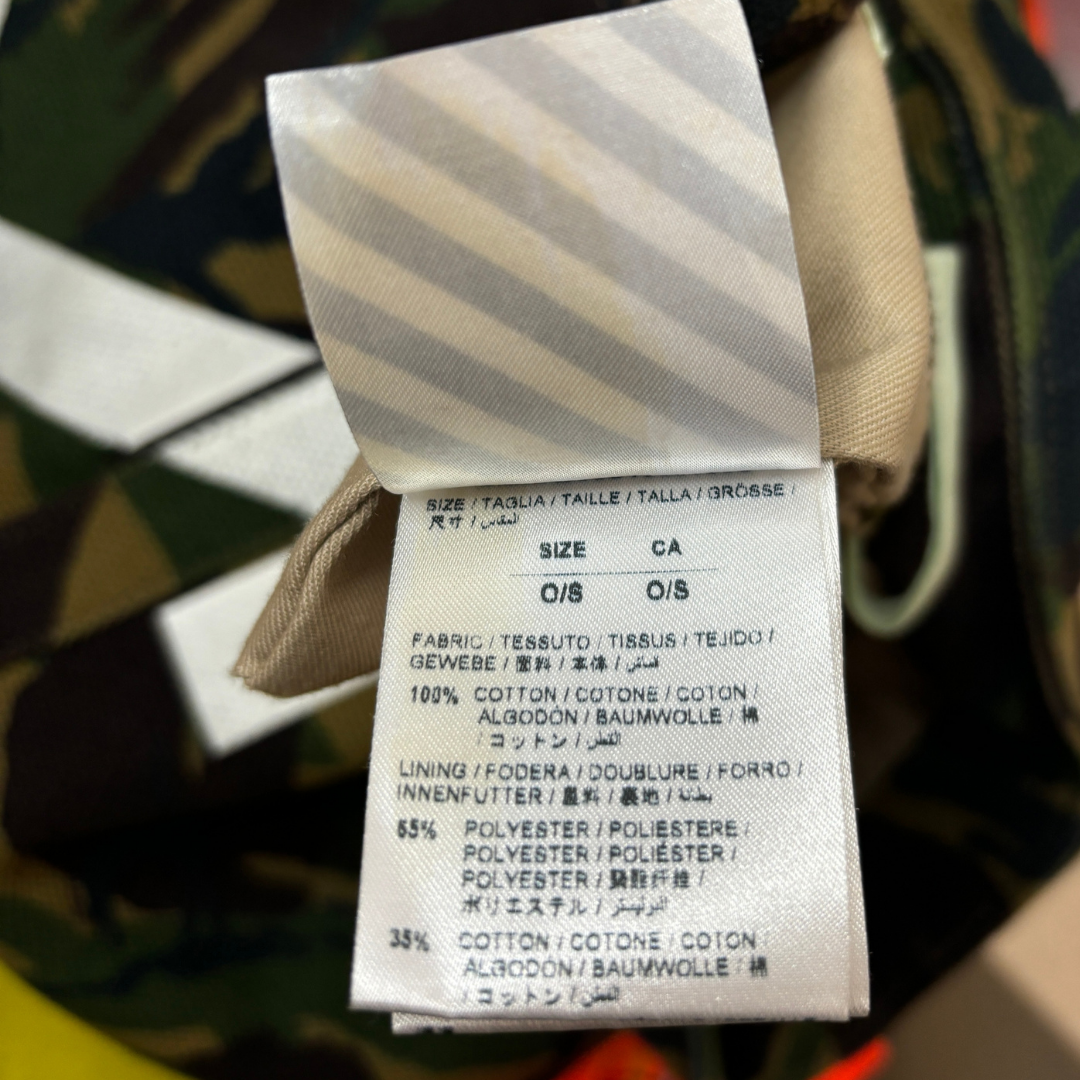 Off White camouflage tas met oranje band OS