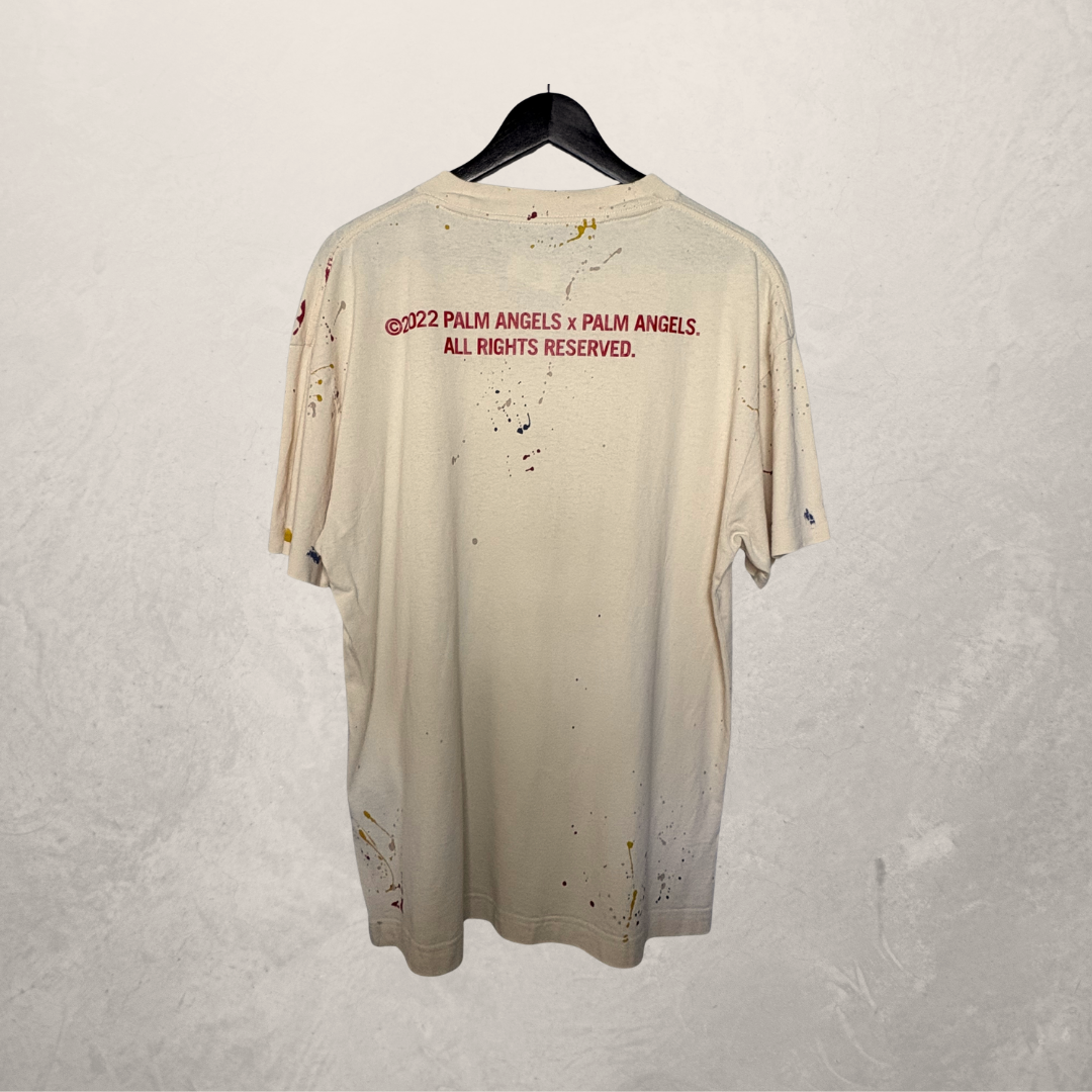 Palm Angels cream/red graphic t-shirt L