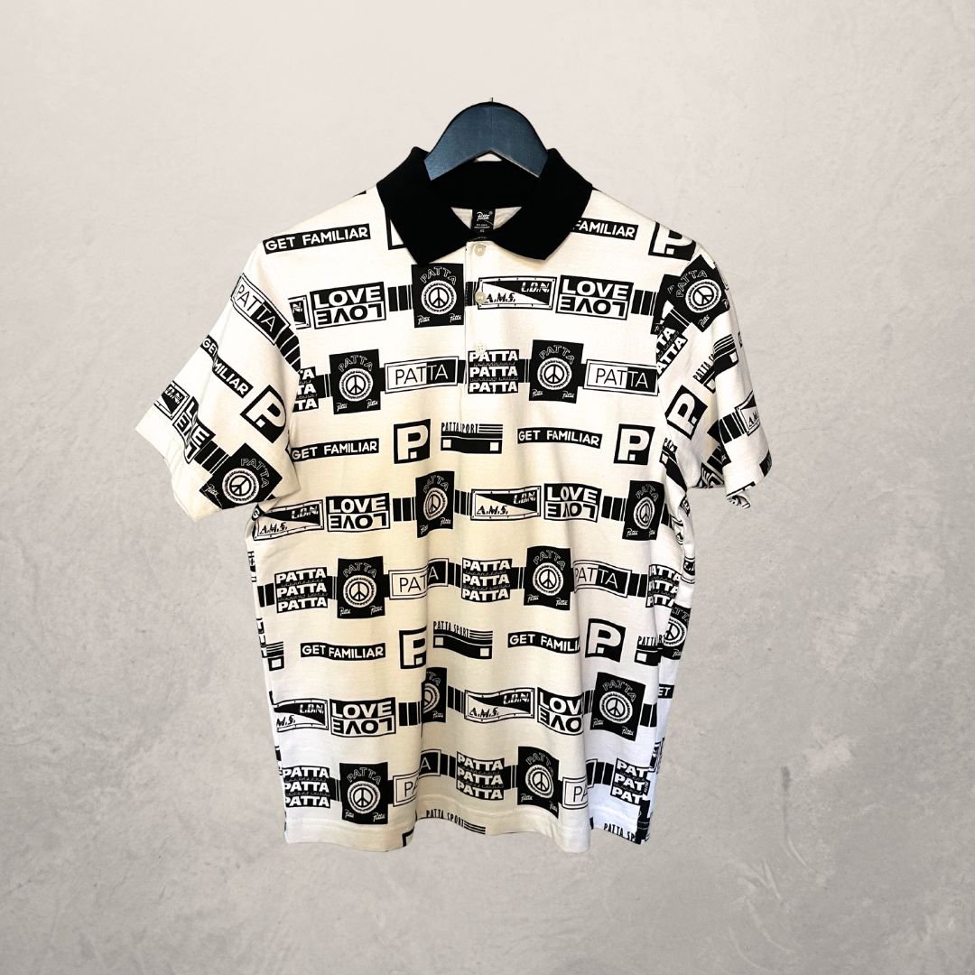 Patta wit logo poloshirt S