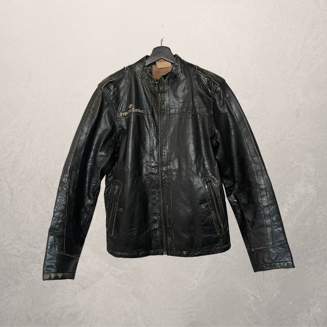 Pepe Jeans bruin leren jack M