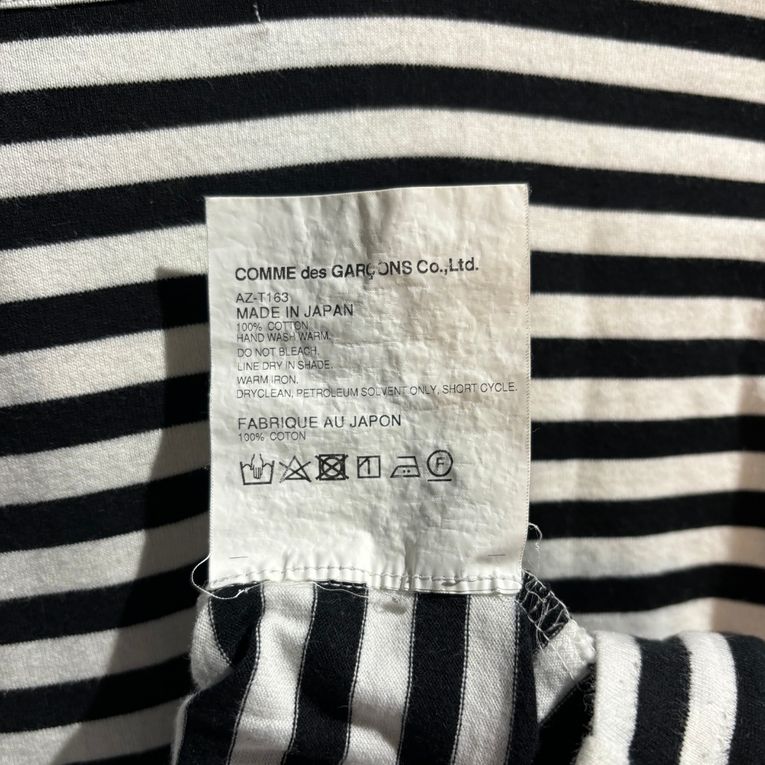 Play by CDG wit marineblauw gestreept 3/4 mouw shirt M