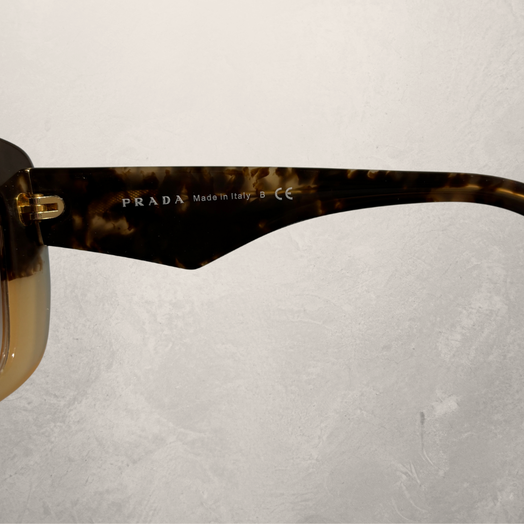 Prada brown two tone squared sunglasses (with case)