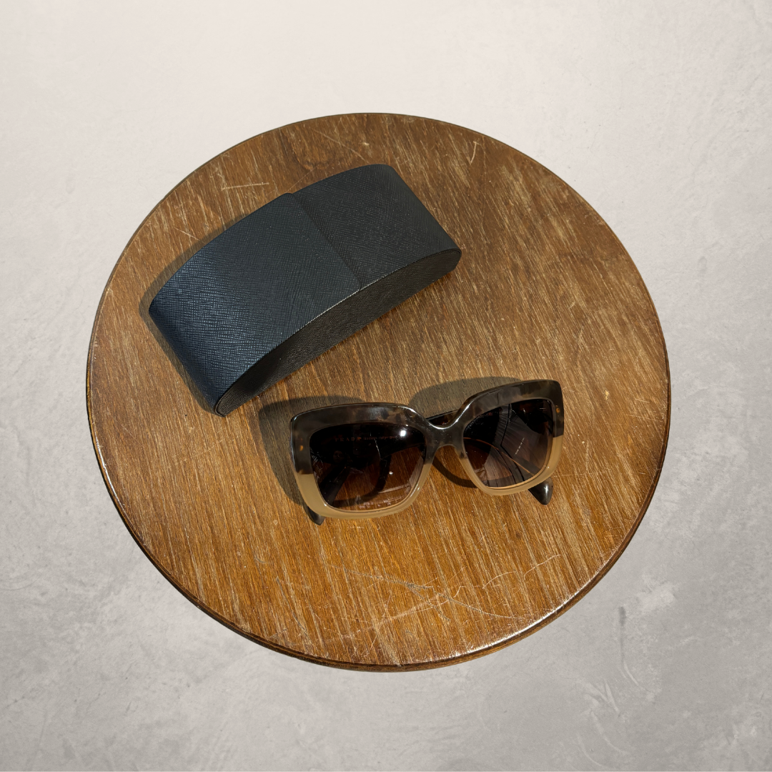 Prada brown two tone squared sunglasses (with case)