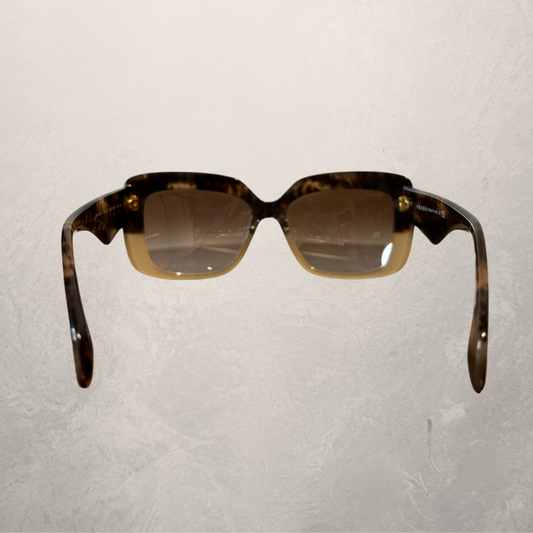 Prada brown two tone squared sunglasses (with case)