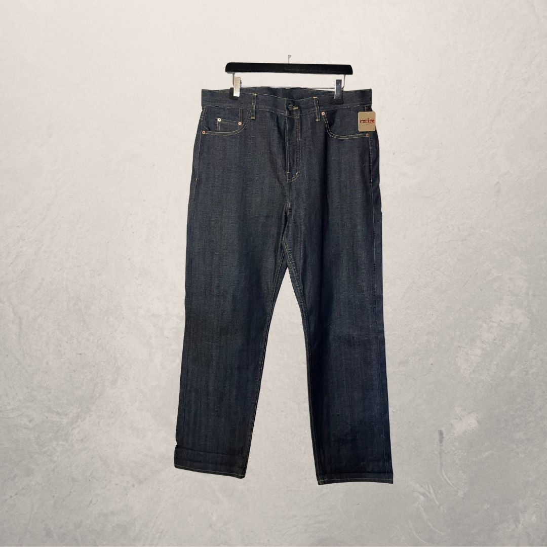 Raey donkerblauwe gecoate denim broek XXL