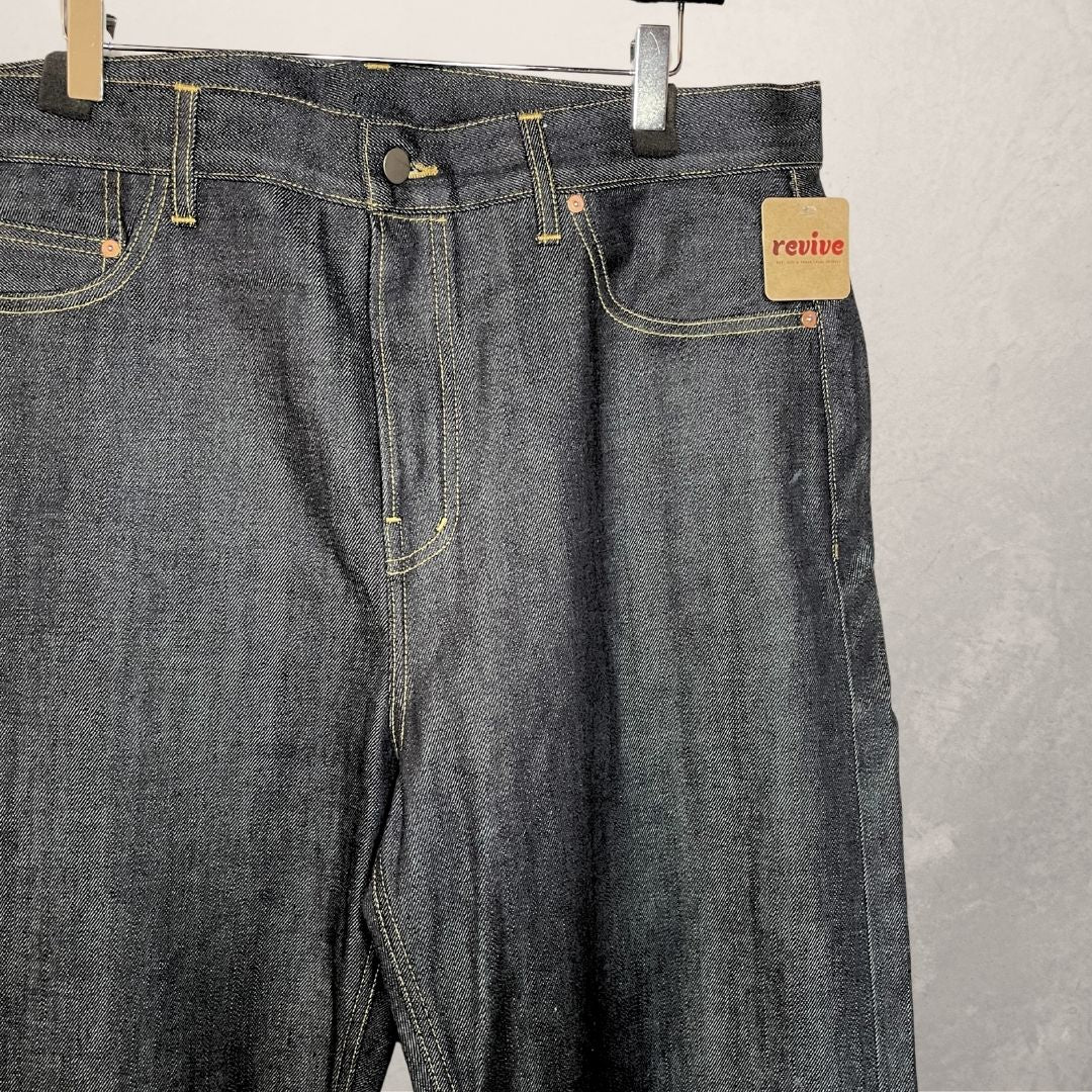Raey donkerblauwe gecoate denim broek XXL