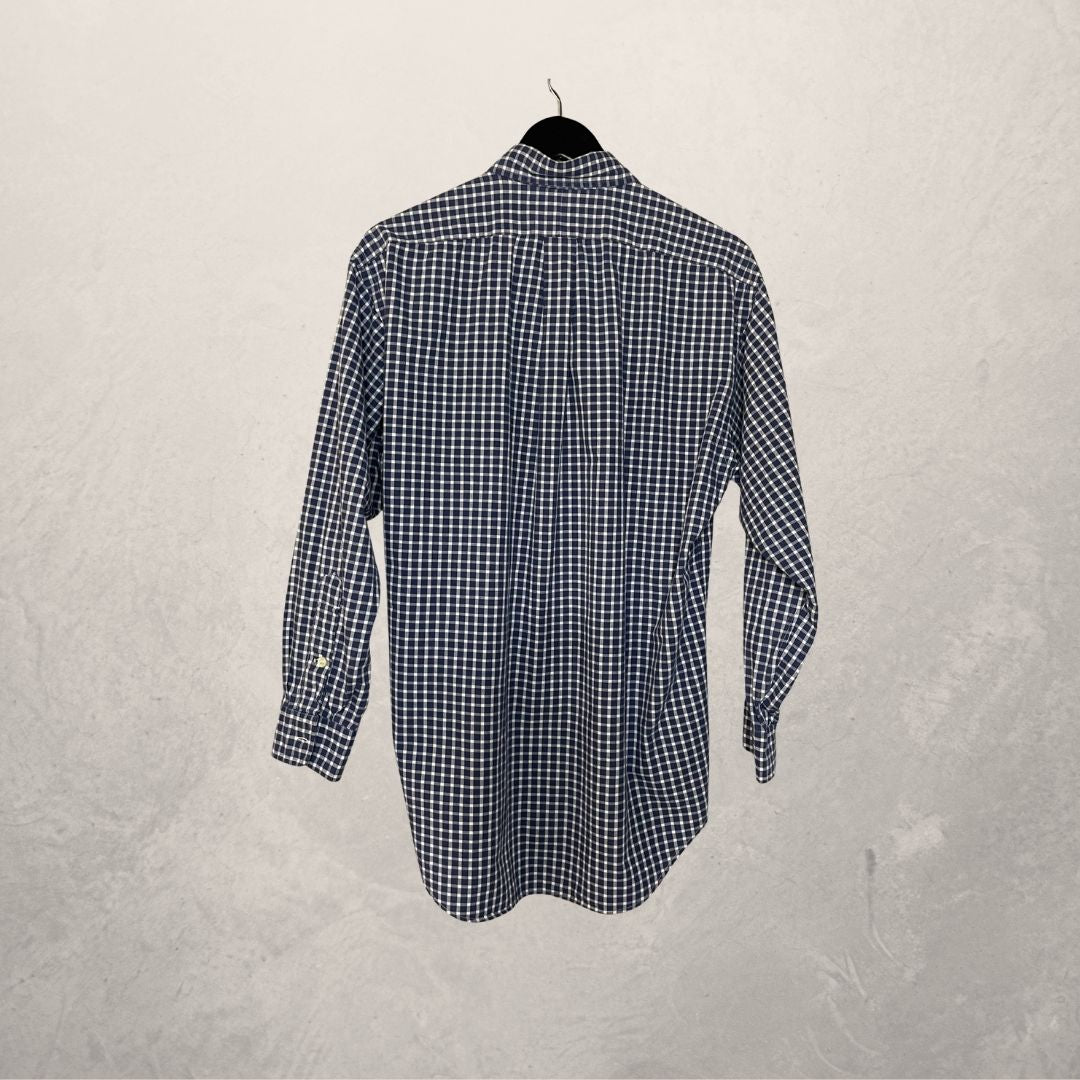 Ralph Lauren blauw wit geruit overhemd M