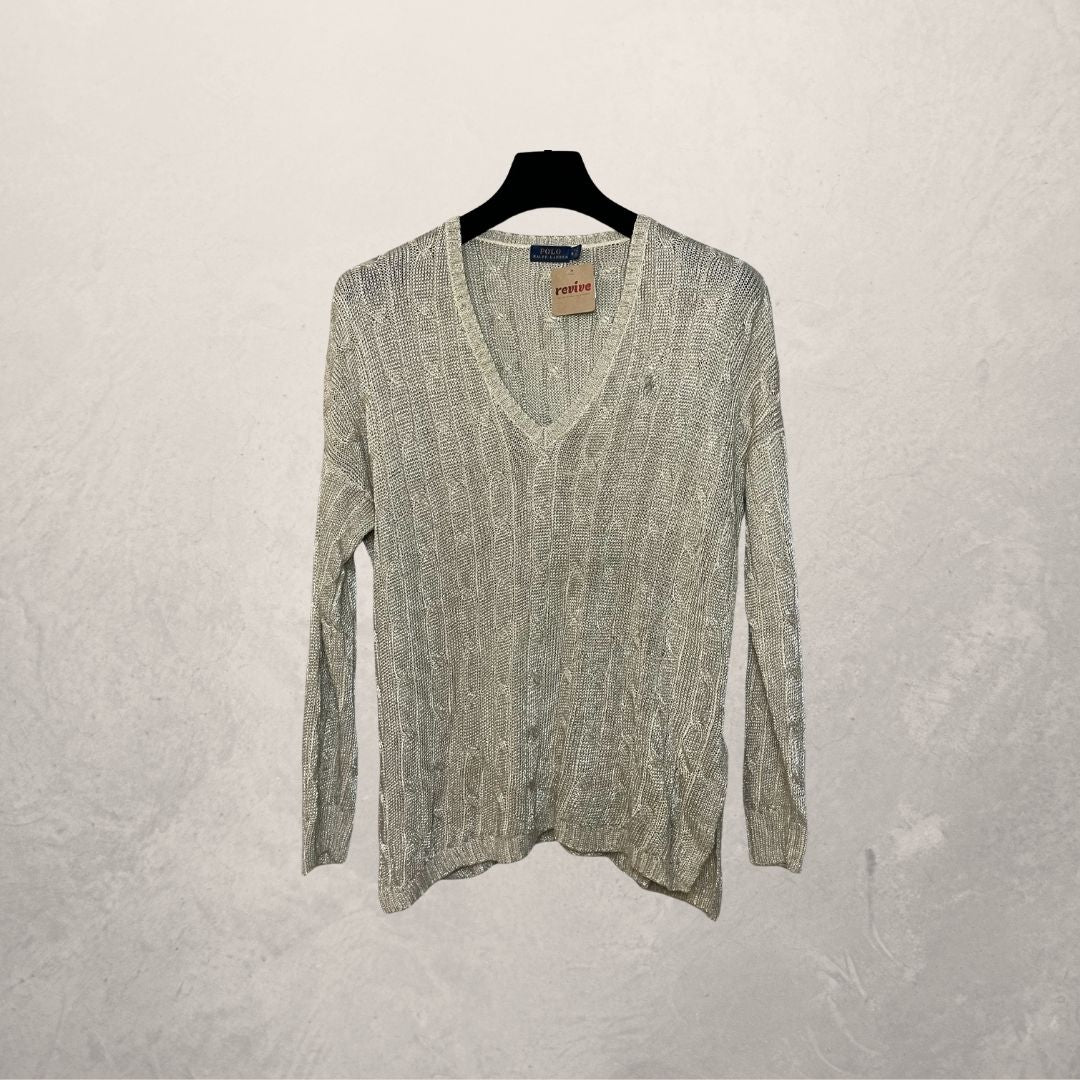Ralph Lauren creme glitter knitted sweater M