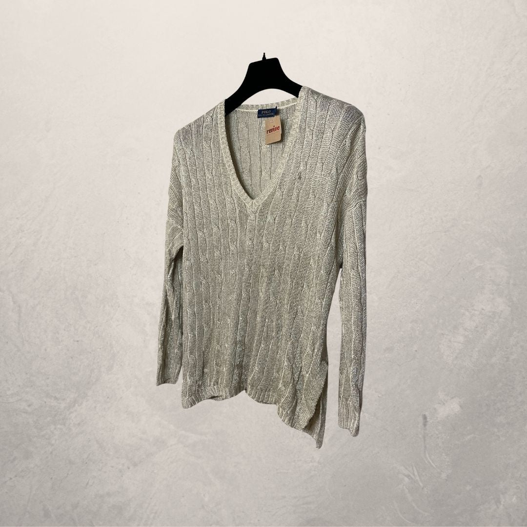Ralph Lauren creme glitter knitted sweater M