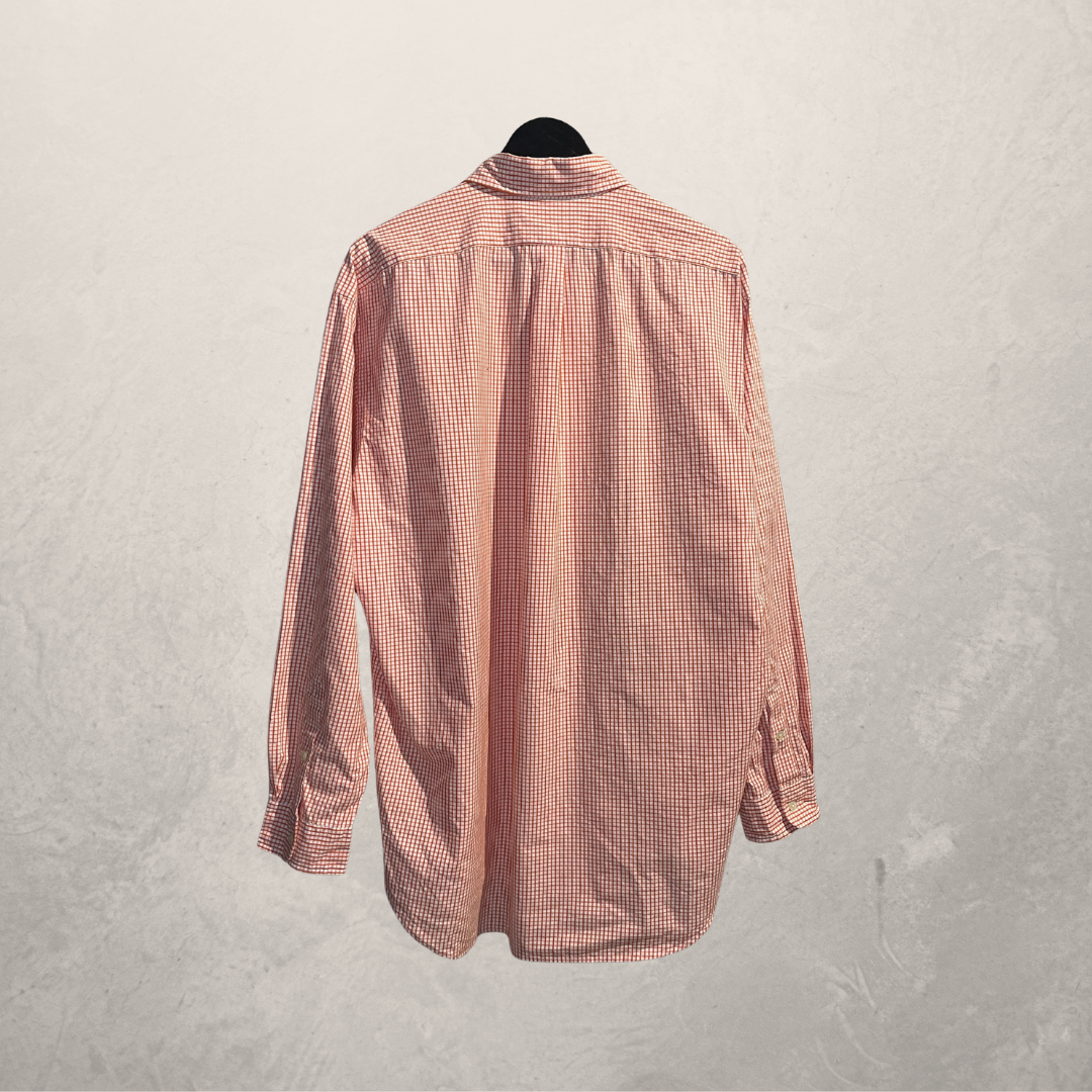 Ralph Lauren oranje geruit katoenen overhemd L