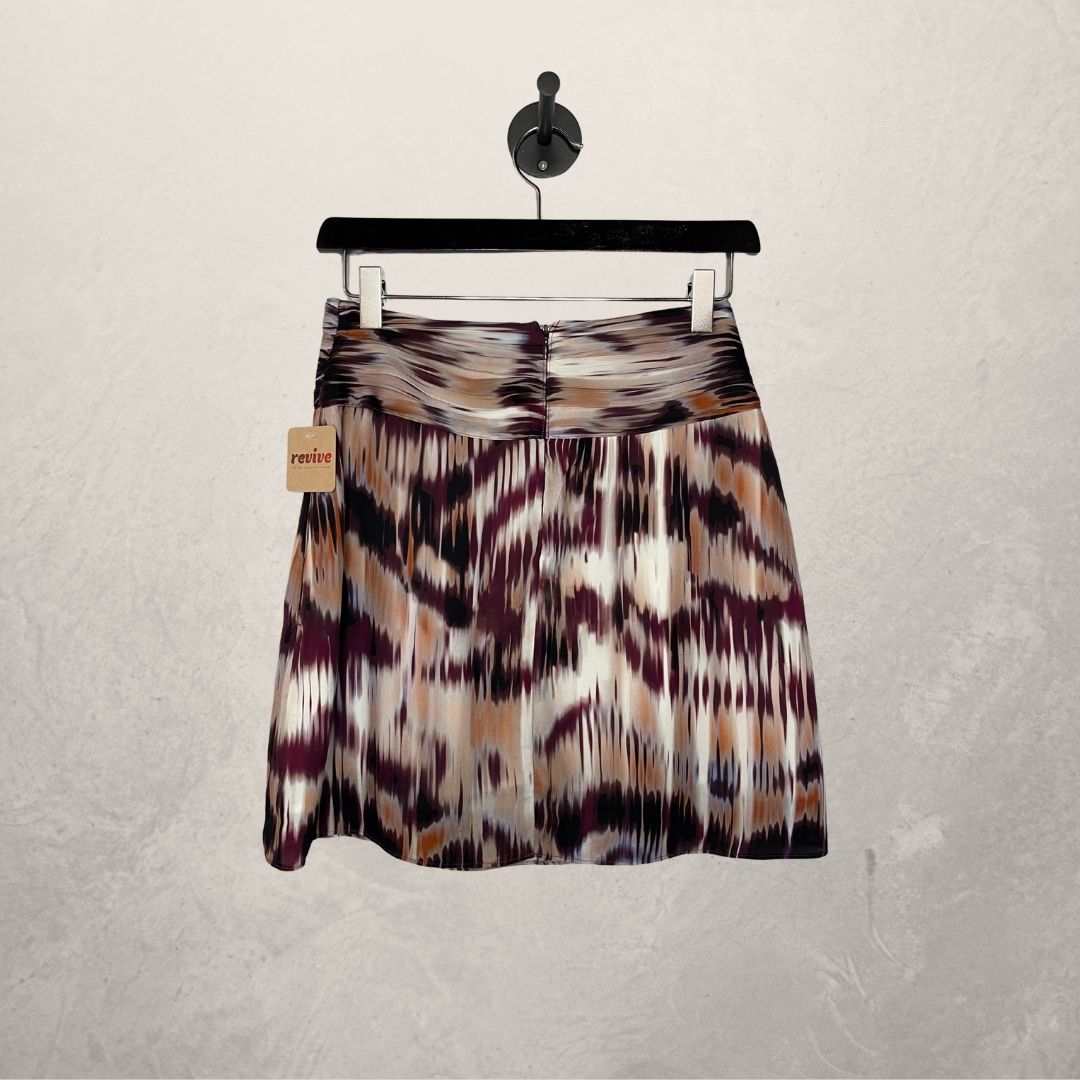 Reiss pink purple print mini skirt XS