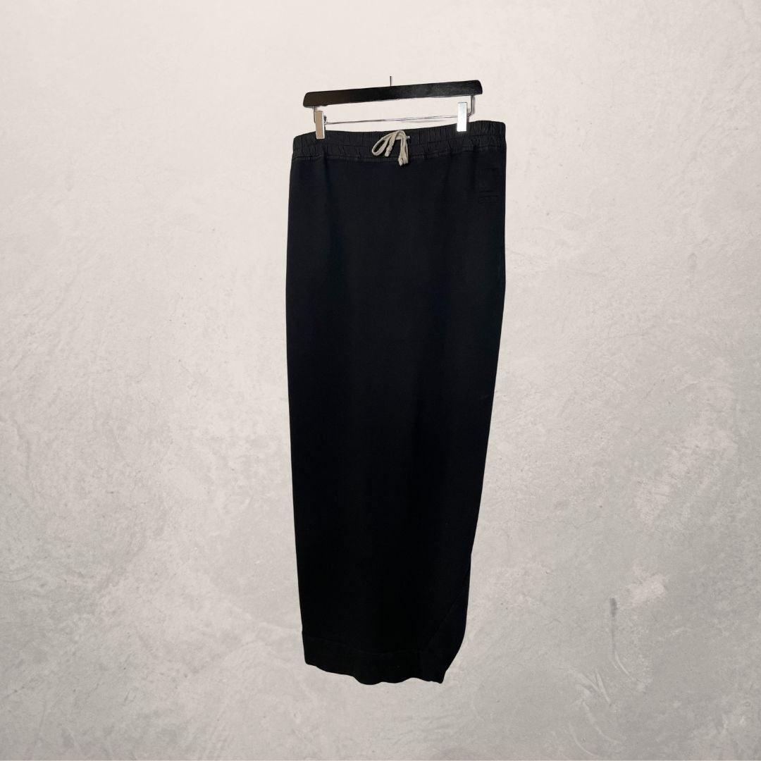 Rick Owen DRKSHDW zwarte fleece maxi-rok M/L