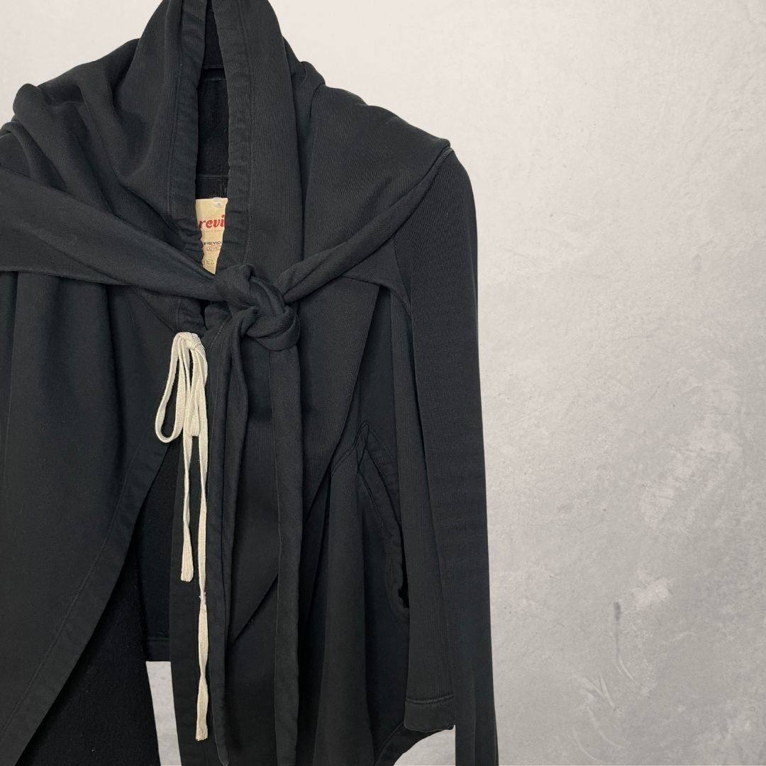 Rick Owen DRKSHDW zwarte fleece oversized hoodie S/M