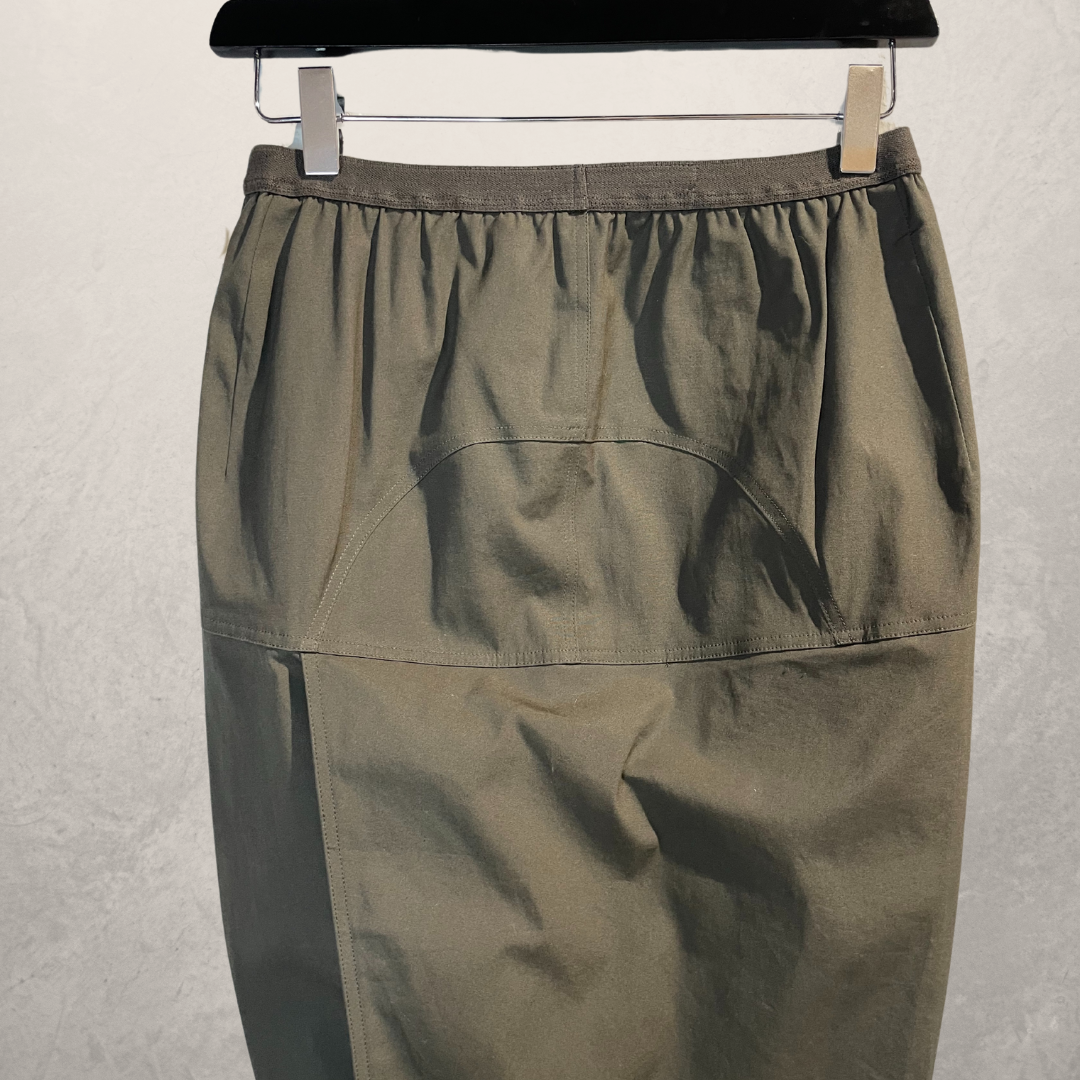 Rick Owens Dirt s/s 18 groengrijze hoge taille katoenen wikkelrok XS