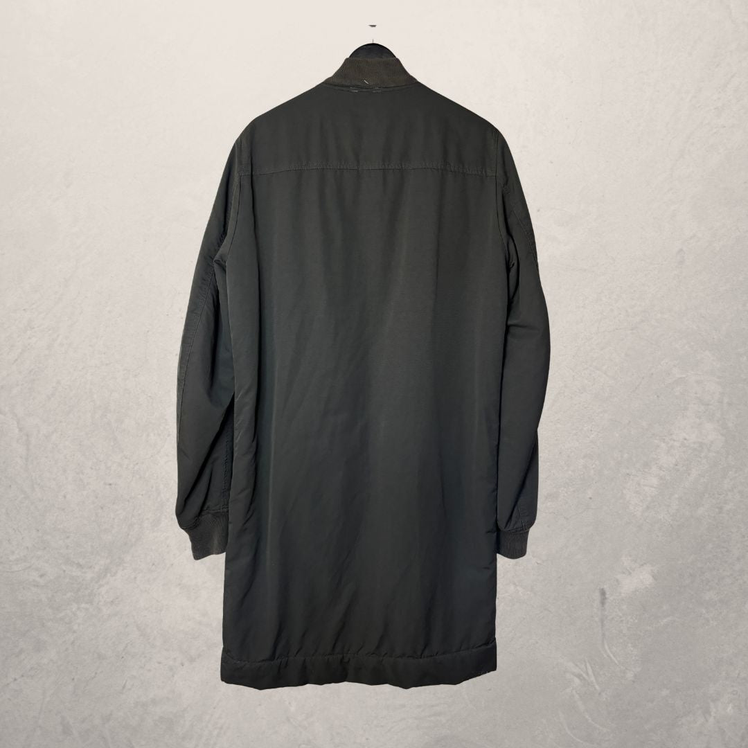 Rick Owens grey long bomber jacket M