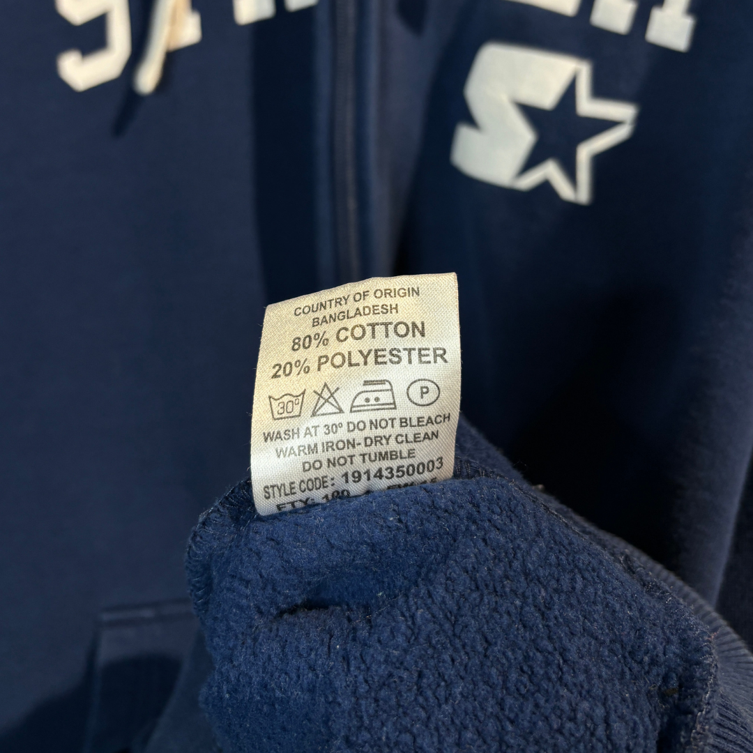 Starter blauwe hoodie met rits XL