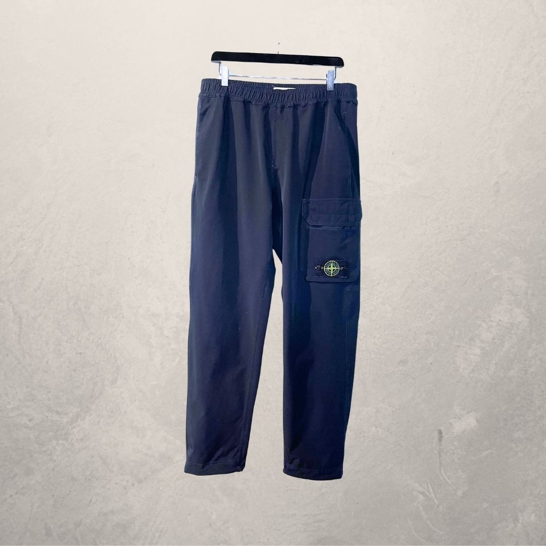 Stone Island marineblauwe nylon cargobroek nylon M