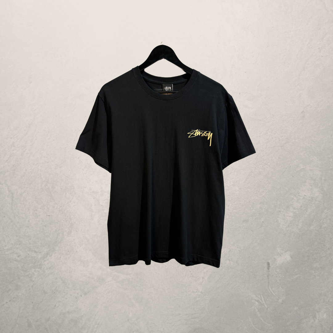 Stussy zwart standbeeld stad grafisch t-shirt L