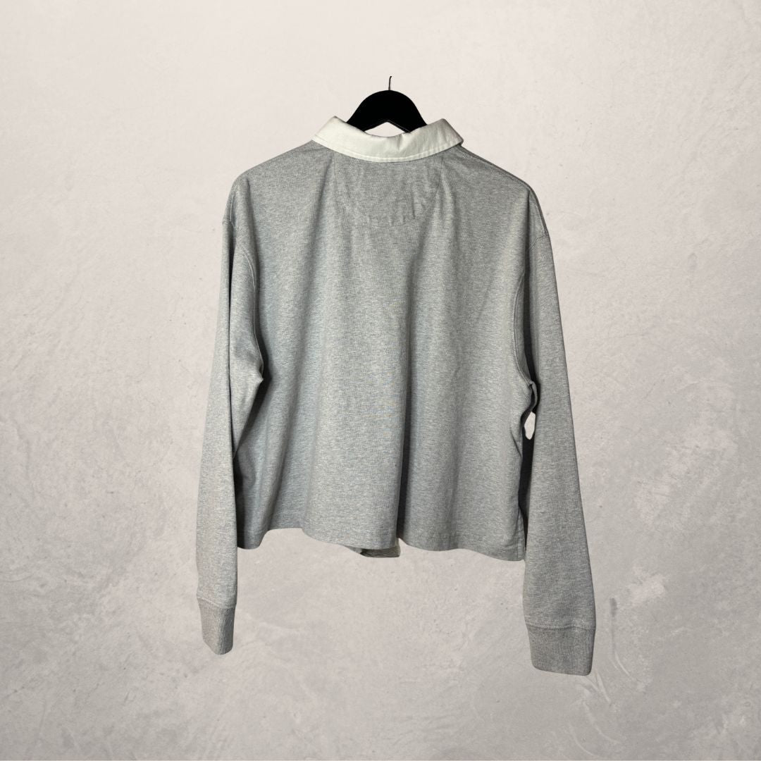 Superdry grey rugby polo M