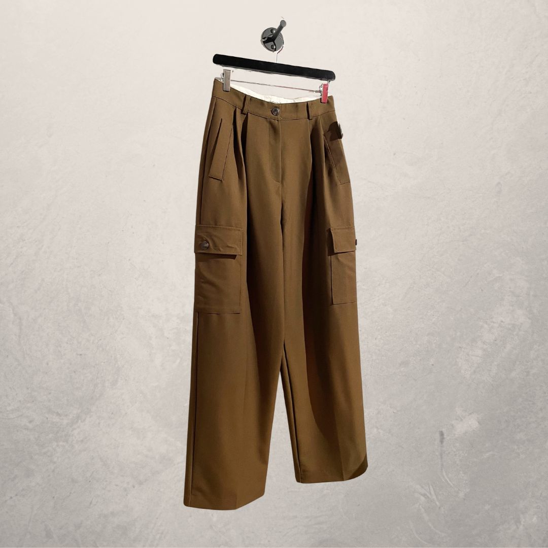 The Frankie Shop bruine cargobroek 36