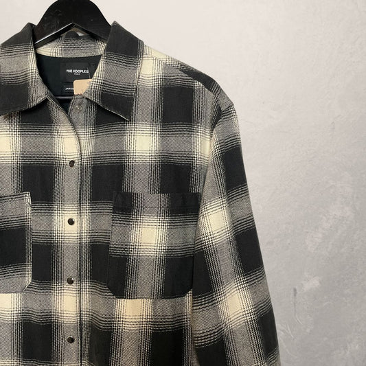 The Kooples black and beige flannel shirt S