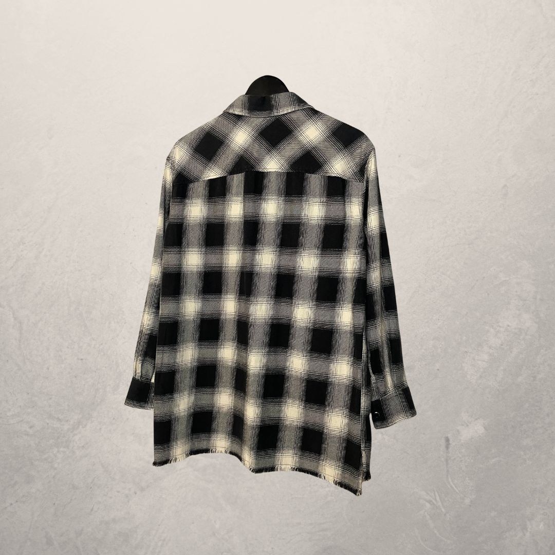 The Kooples zwart en beige flanellen overhemd S