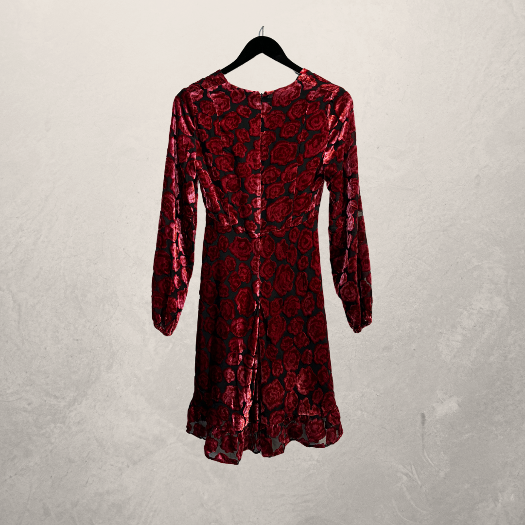 The Kooples rode fluwelen rozenjurk XS