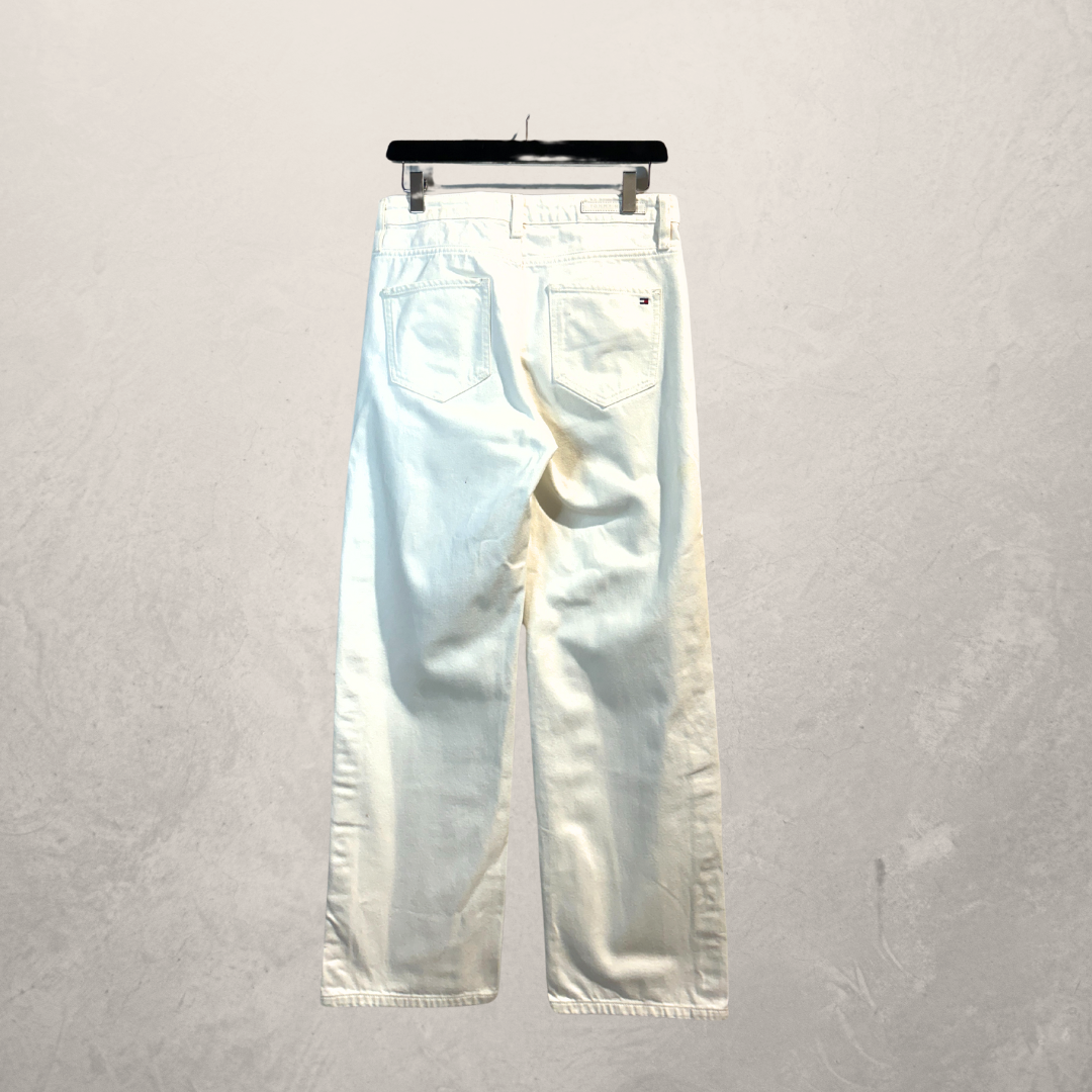 Tommy Hilfiger witte wijde jeans zijknopen 29x32