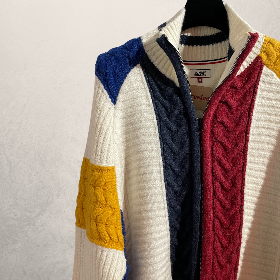 Tommy Jeans multicoloured knit zip-up M