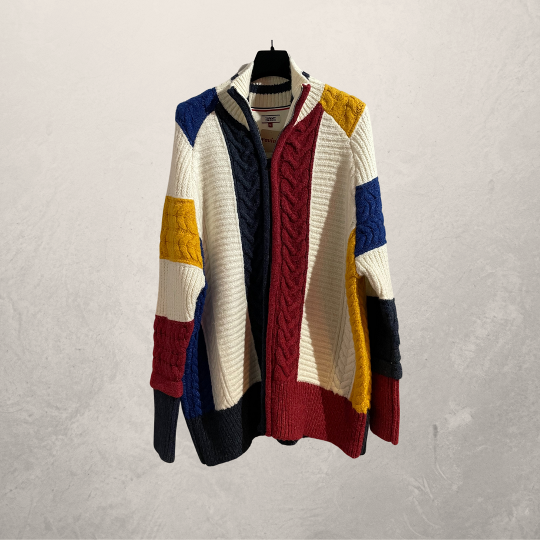 Tommy Jeans multicoloured knit zip-up M