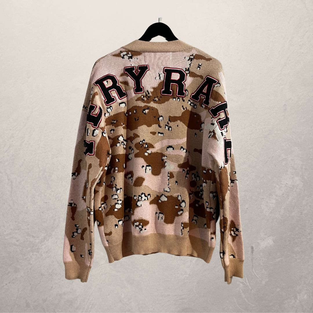 VERYRARE chocolate chip camo cardigan L
