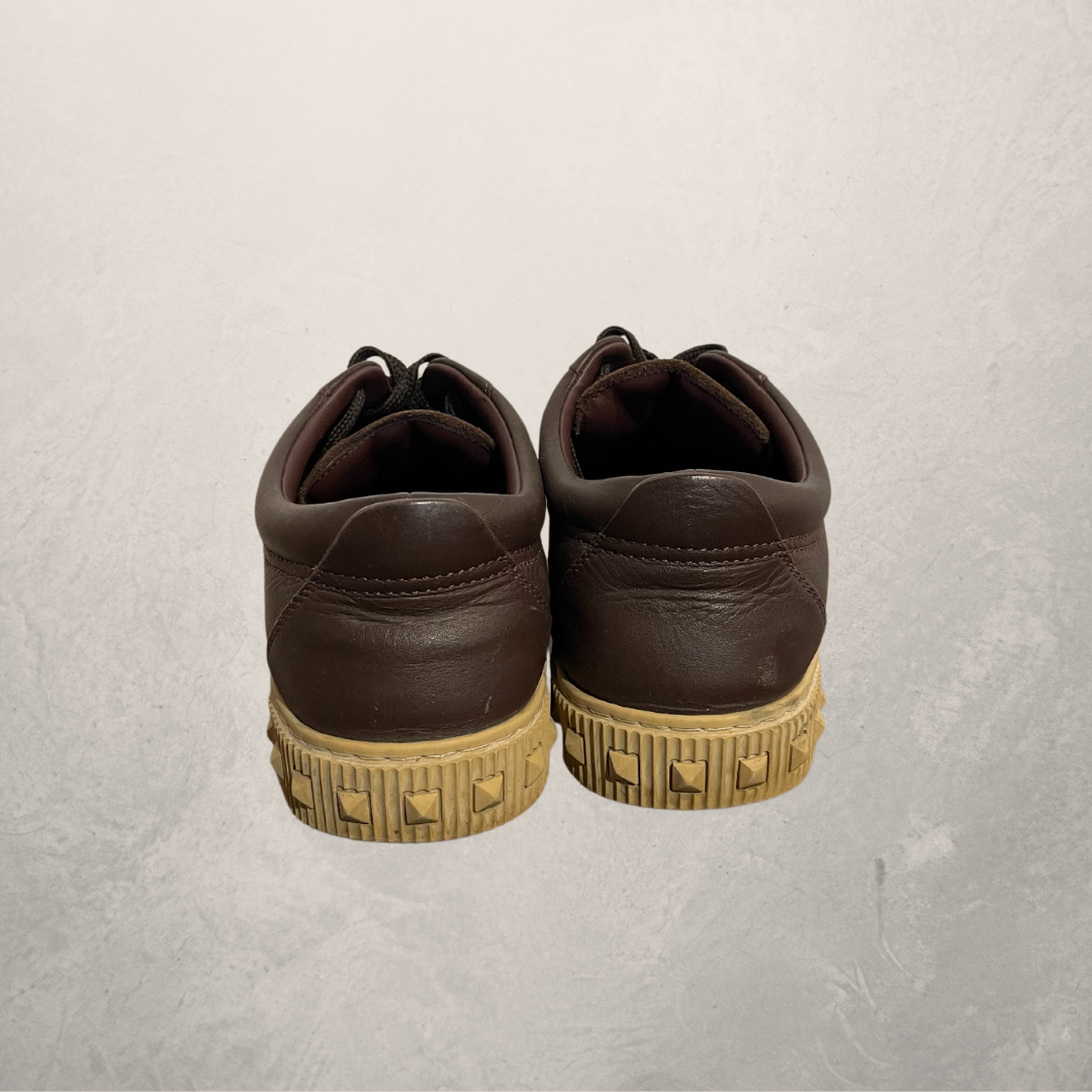 Valentino brown leather low sneakers 42
