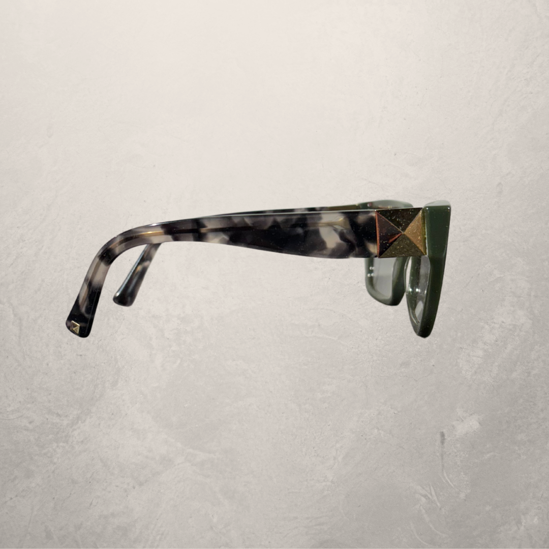 Valentino green gold sunglasses (with case)
