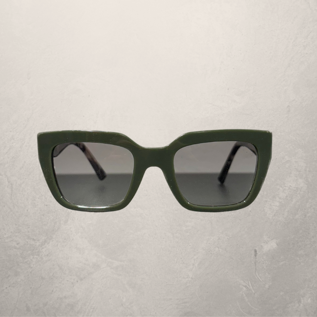 Valentino green gold sunglasses (with case)