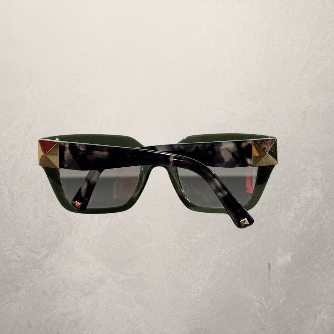 Valentino green gold sunglasses (with case)