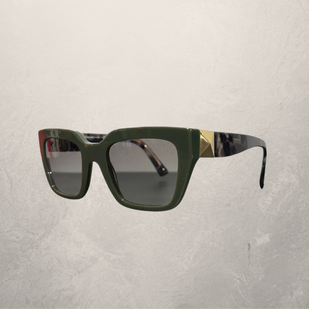 Valentino green gold sunglasses (with case)