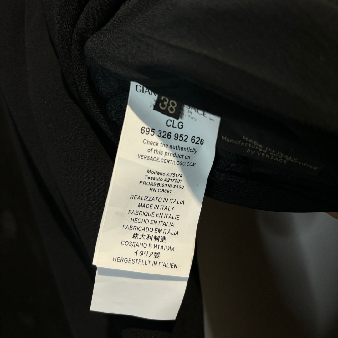 Versace zwarte open rug blazerjurk 38